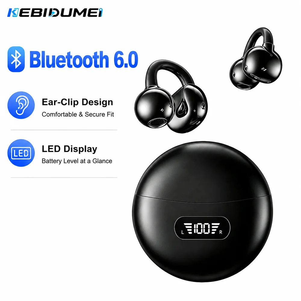 KEBIDUMEI Bluetooth 6.0 Earpho - Open Ear Air Conduction Headphones ulasan dan harga