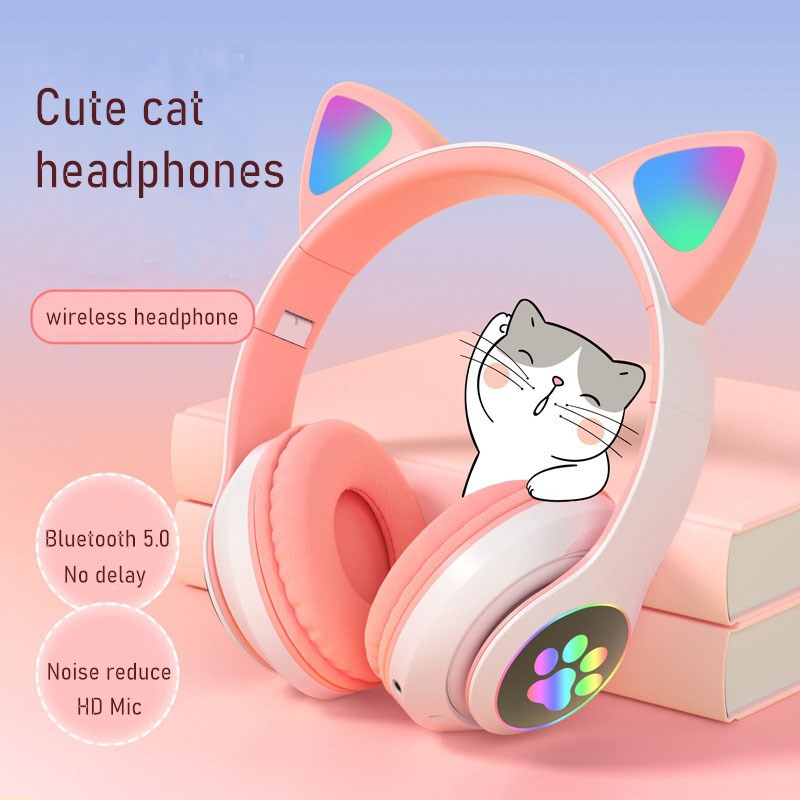 Flashing LED Cute Cat Ears Hea - Cat Ear Bluetooth Headset Led ulasan dan harga