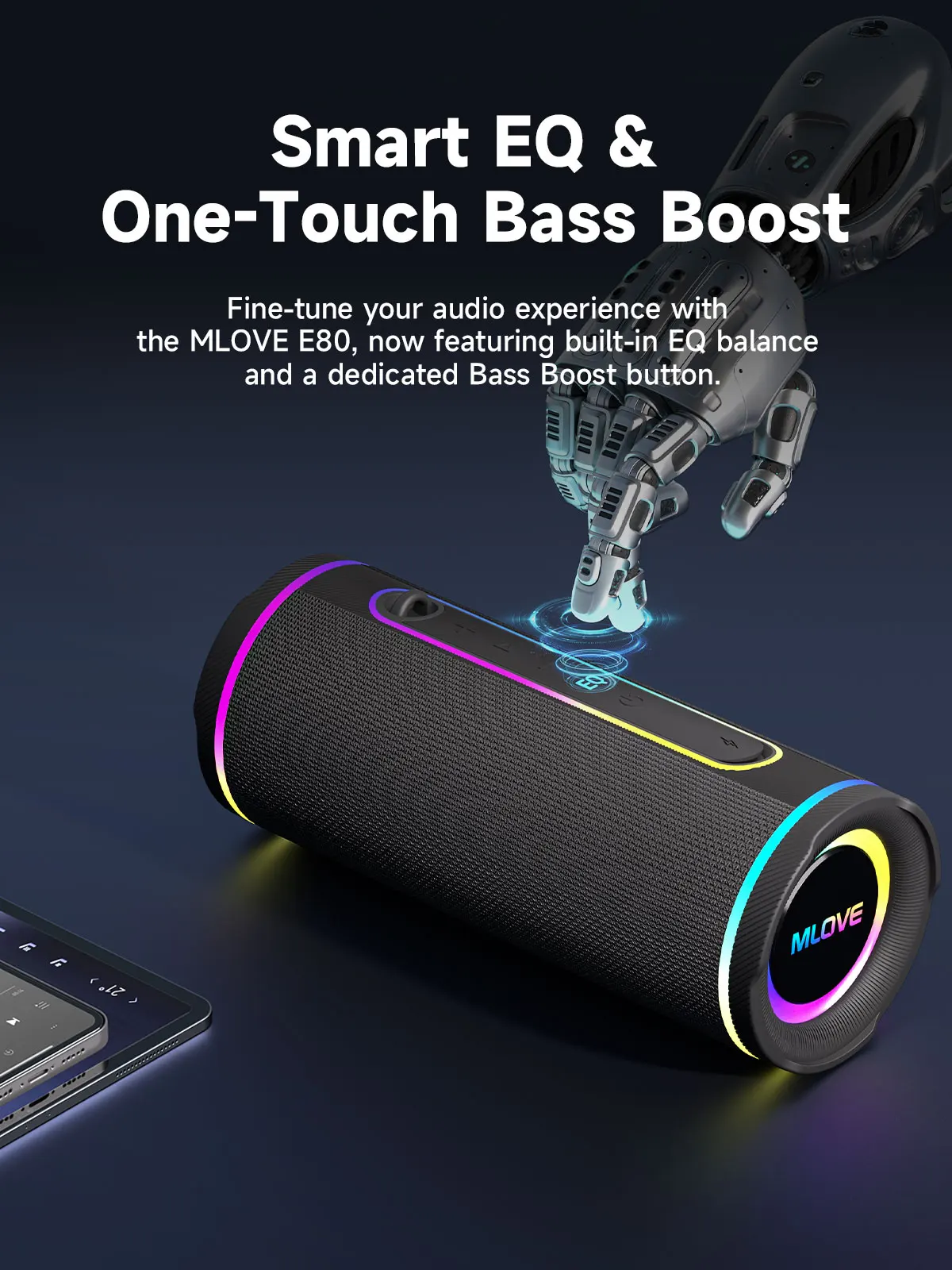 MLOVE E80 Portable Bluetooth S - Portable Bluetooth Speaker Waterproof Ipx7 ulasan dan harga