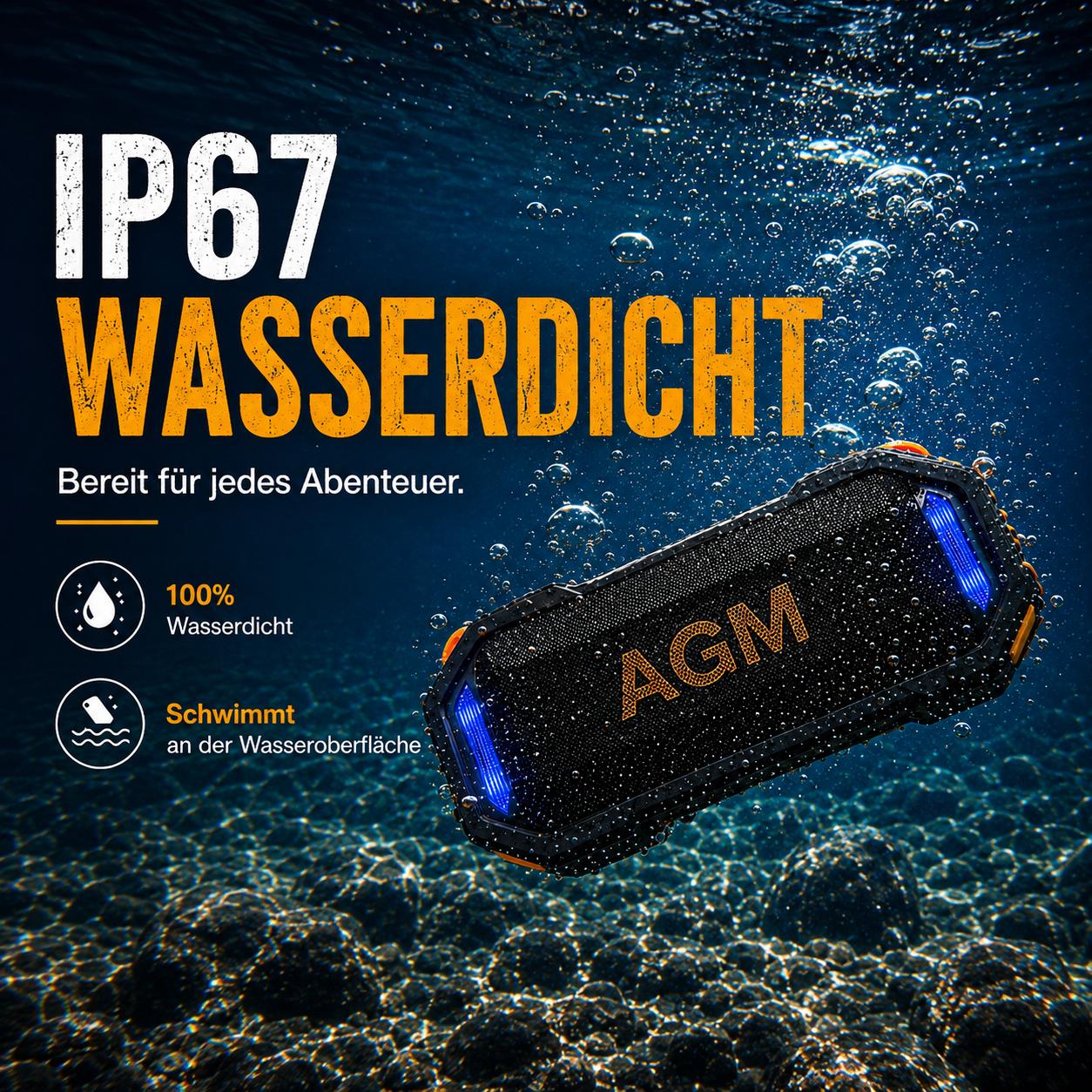 AGM MAG ROCK Outdoor Wireless  - Portable Bluetooth Speaker Waterproof Ipx7 ulasan dan harga