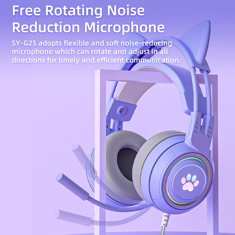 2026 New RGB Cat Ear Bluetooth - Gaming Headset With Mic Rgb ulasan dan harga