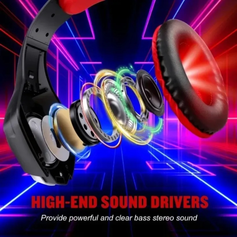 LED Gaming Headphones with Mic - Gaming Headset With Mic Rgb ulasan dan harga