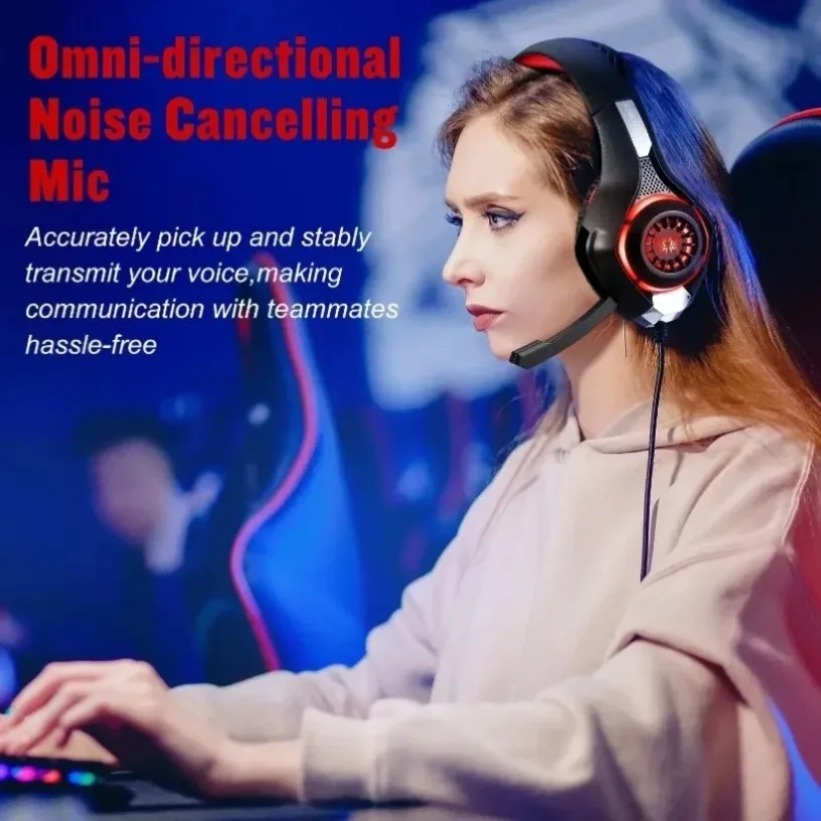 LED Gaming Headphones with Mic - Gaming Headset With Mic Rgb ulasan dan harga