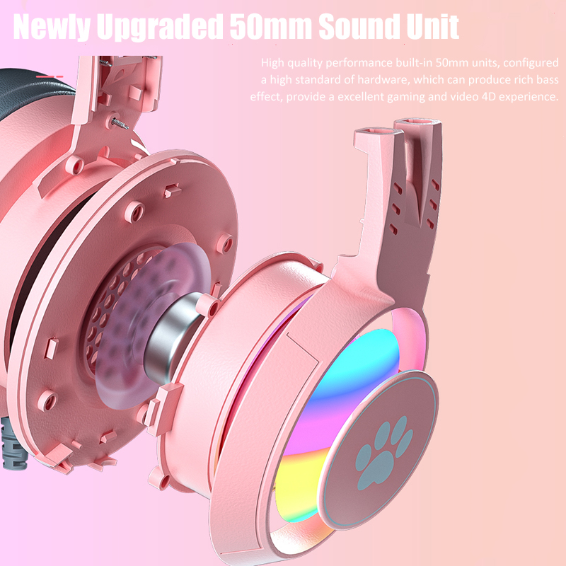 Cute Cat Ear Gaming Headphones - Gaming Headset With Mic Rgb ulasan dan harga