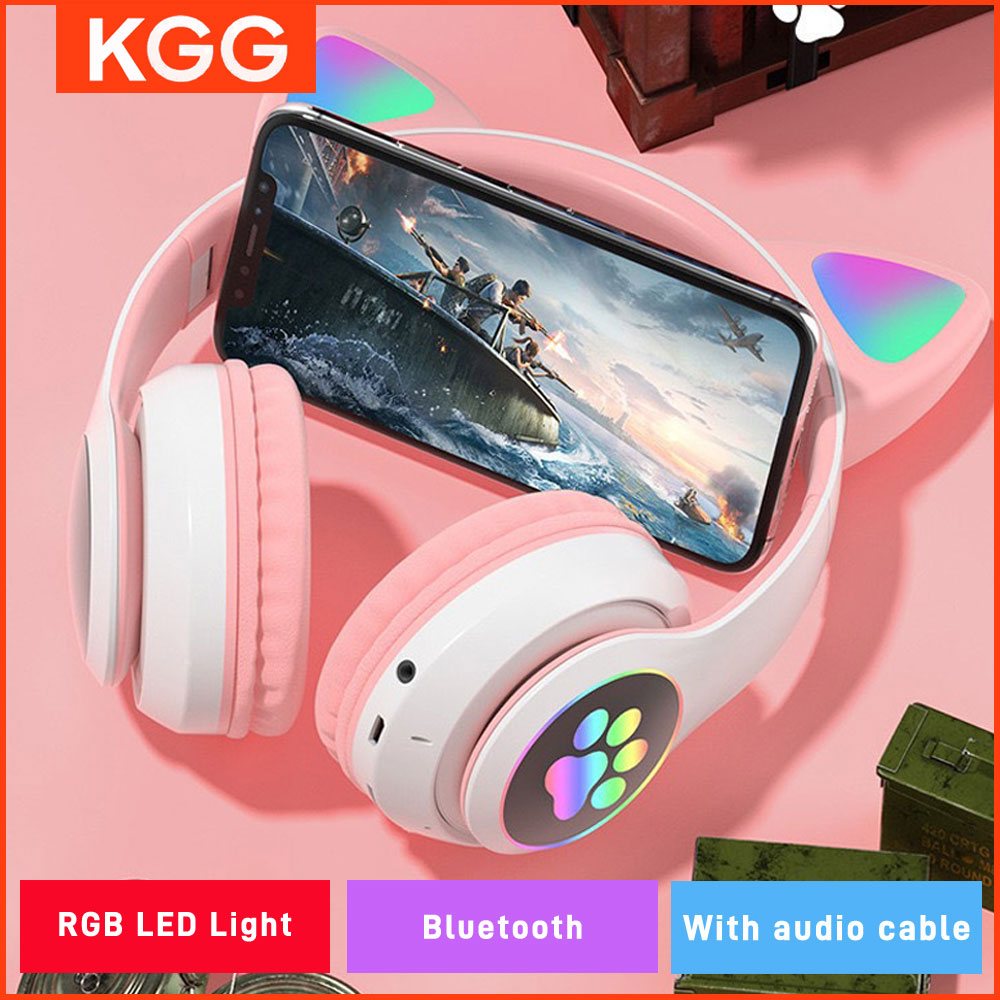 Cat Ears Headphones Flash Ligh - Cat Ear Bluetooth Headset Led ulasan dan harga